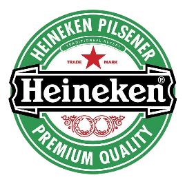 Heineken Pilsener logo with a red star, green circle, and "Premium Quality" text.